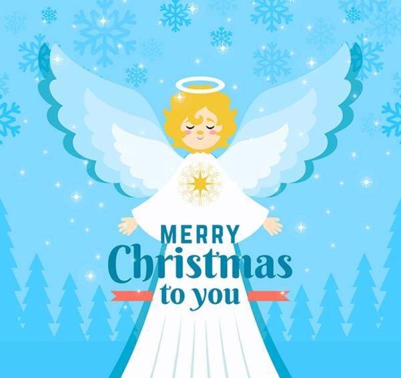 金发白衣圣诞天使