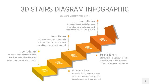 渐变黄色3D阶梯PPT图表5 渐变黄色3D阶梯PPT图表5