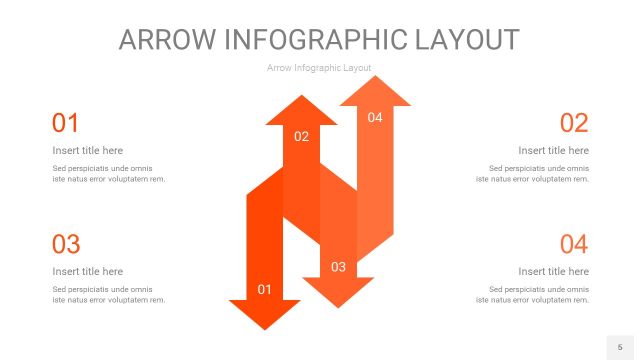 橘红色箭头PPT信息图表5