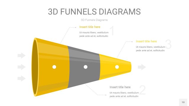 黄灰色3D漏斗PPT信息图表10