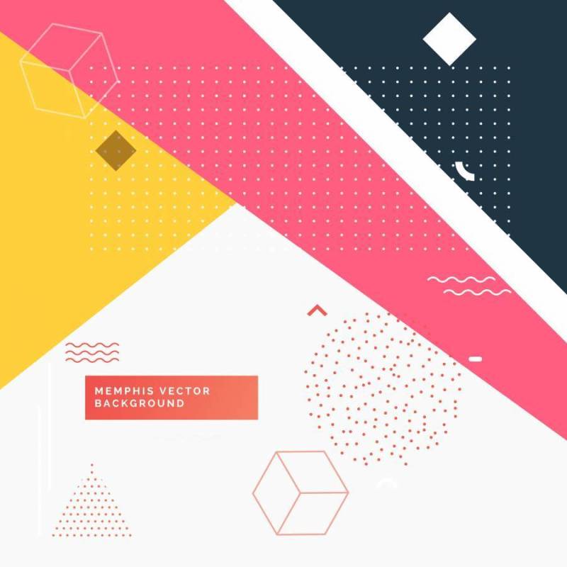 多彩抽象几何孟菲斯背景