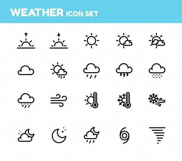 天气图标集矢量素材下载