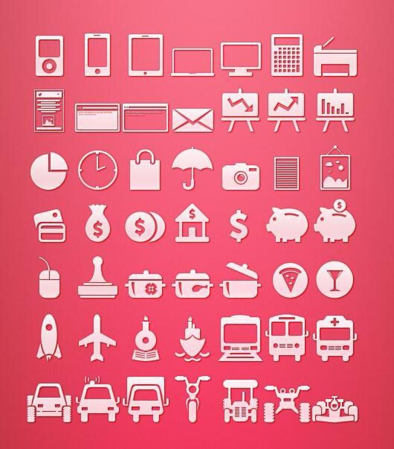 金融和交通类图标icon