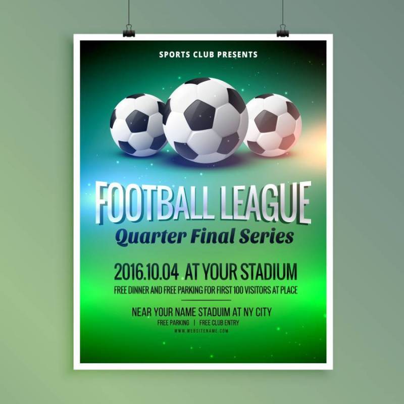 足球足球联赛活动传单海报设计模板
