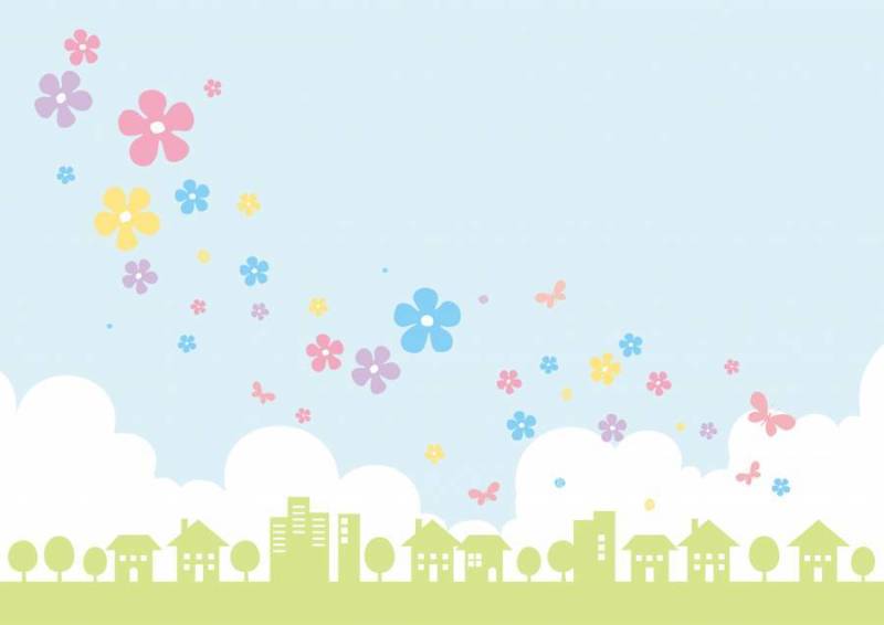 花和城市的风景_春天