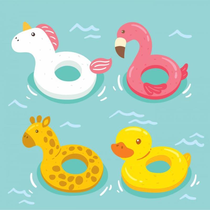 可爱的游泳池inflatables矢量