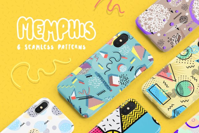 孟菲斯无缝图案系列AI背景矢量素材Memphis Seamless Patterns Collection 孟菲斯无缝图案系列AI背景矢量素材Memphis Seamless Patterns Collection