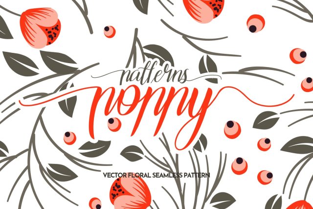 罂粟花花朵无缝图案AI矢量设计素材背景Poppies. Floral Seamless Patterns 罂粟花花朵无缝图案AI矢量设计素材背景Poppies. Floral Seamless Patterns