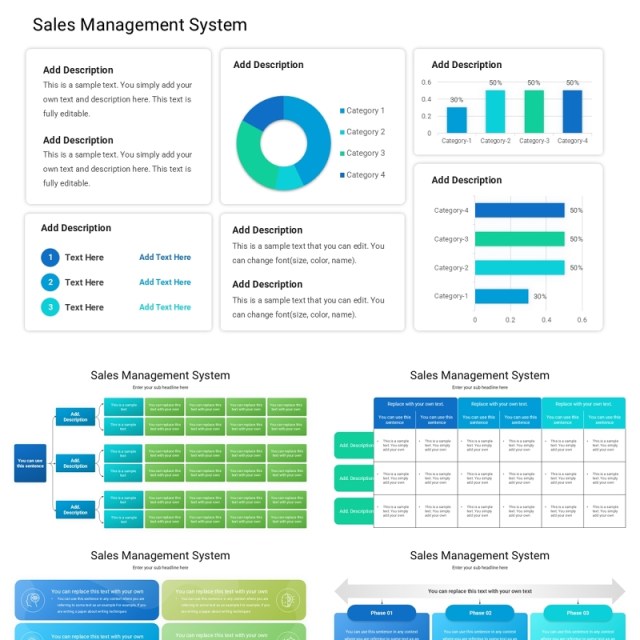 销售管理系统信息图PPT模板Sales Management System