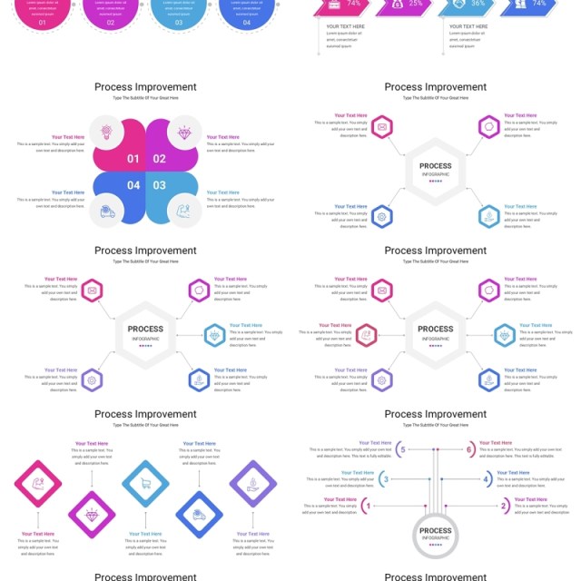 流程改进信息图PPT模板Process Improvement