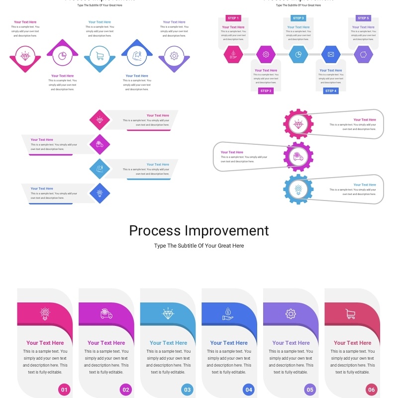 流程改进信息图PPT模板Process Improvement