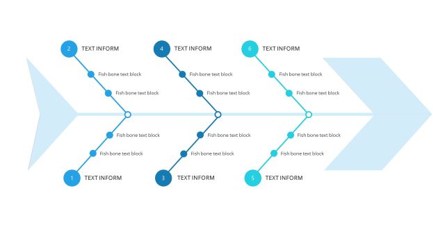 蓝色鱼骨图PPT图表-14