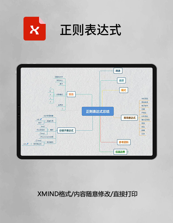 思维导图正则表达式XMind模板