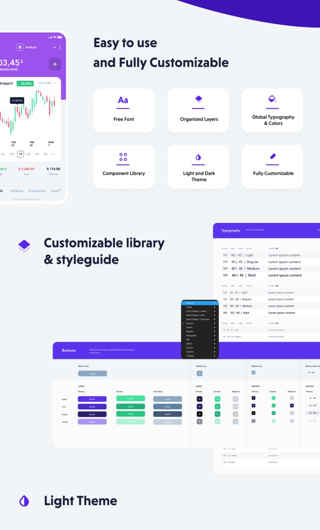 制作精美的Cryptocurrency移动UI套件，散列钱包UI工具包