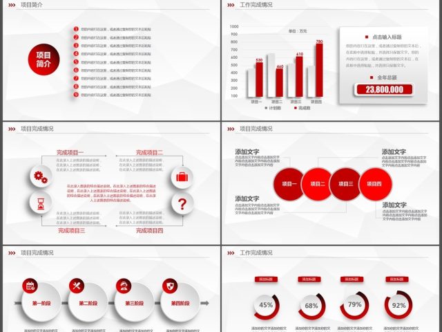 2018年度红色大气年终工作总结PPT模板 2018年度红色大气年终工作总结PPT模板