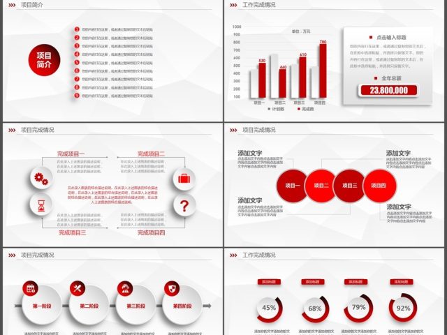 2018年度红色大气年终工作总结PPT模板