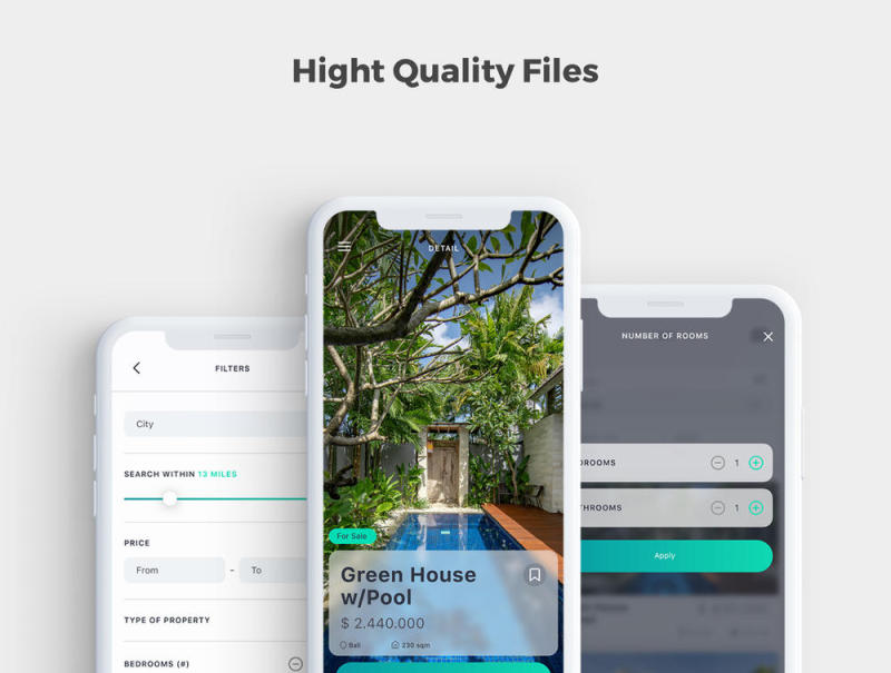 Homm Real Estate UI Kit设计的高品质房地产移动应用UI套件含sketch源文件