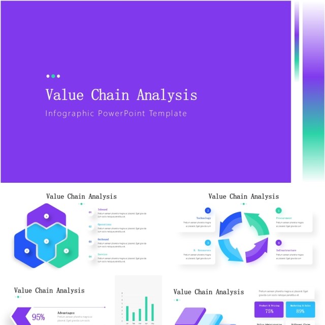 企业产业价值链分析信息图PPT模板素材Value Chain Analysis Infographics