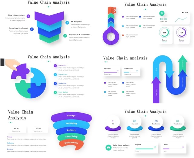 企业产业价值链分析信息图PPT模板素材Value Chain Analysis Infographics