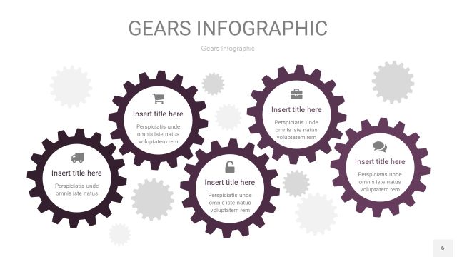 紫色齿轮PPT信息图6 紫色齿轮PPT信息图6