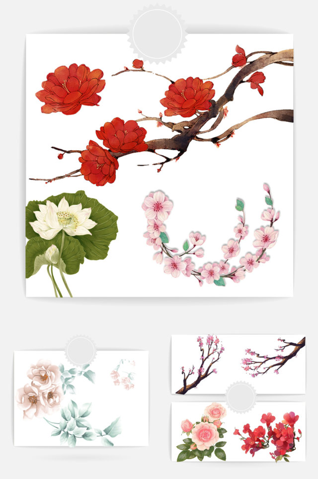 美术绘画花朵设计组 美术绘画花朵设计组