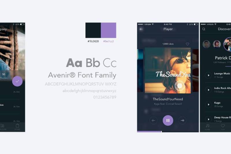 的移动音乐应用UI工具包 的移动音乐应用UI工具包