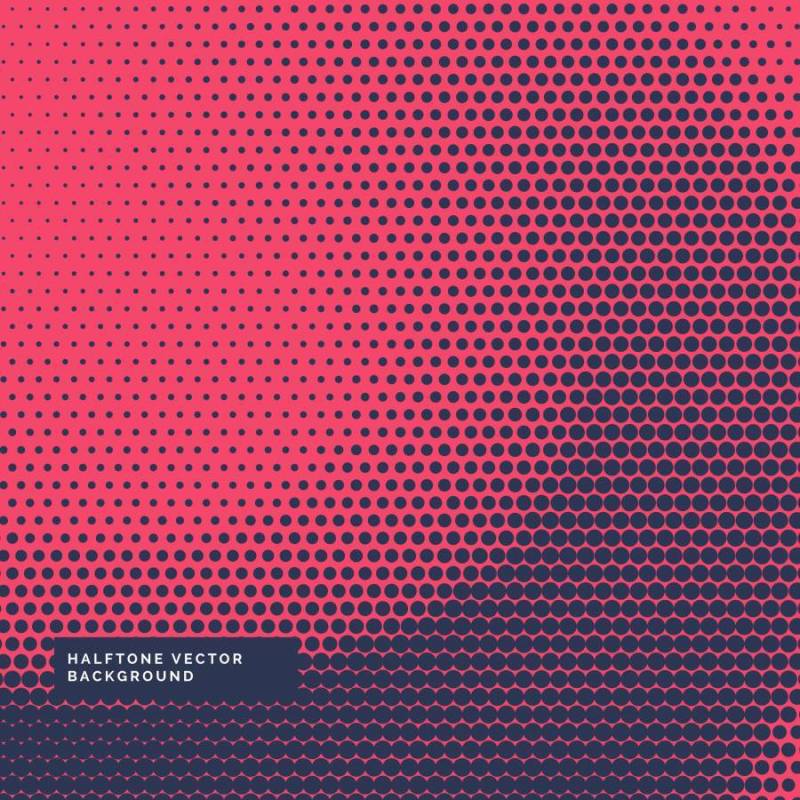 与蓝色半色调点的红色背景