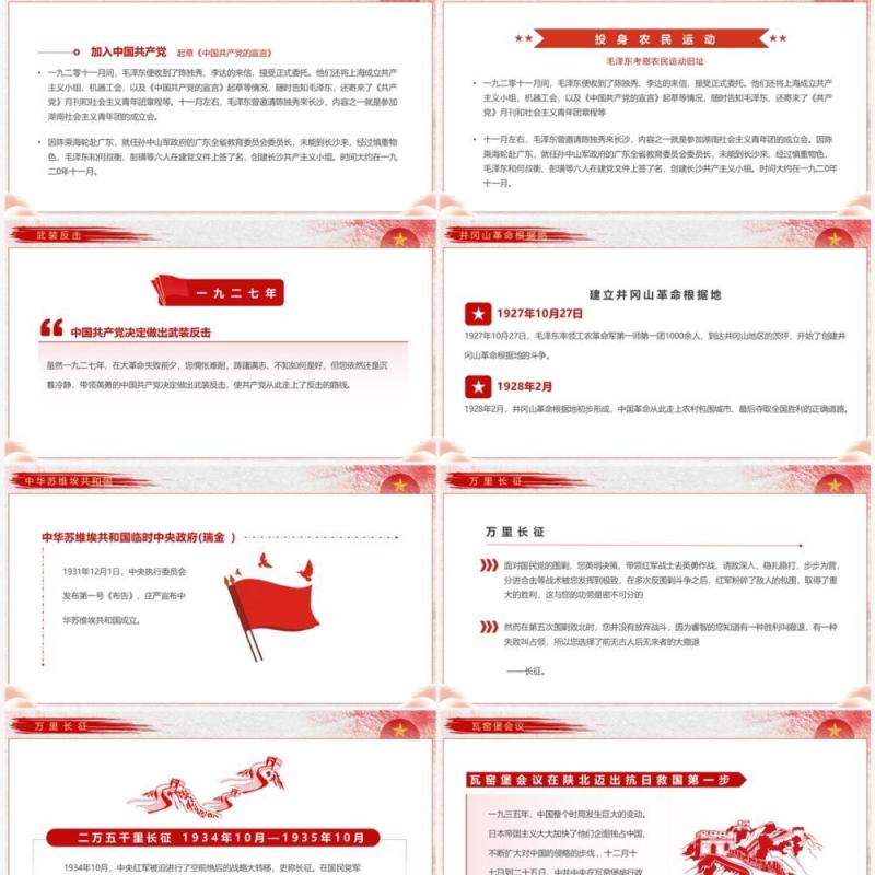 红色复古党政风毛泽东诞辰129周年PPT模板