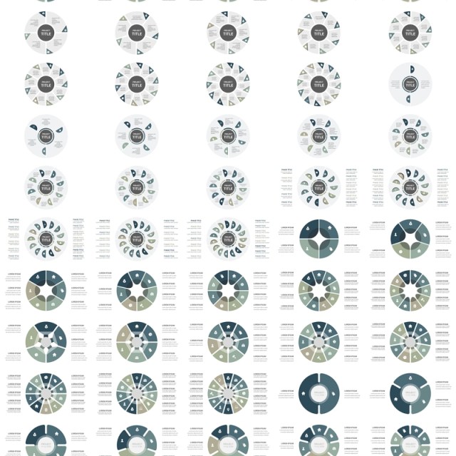 墨绿色循环图圆形信息图PPT模板素材Cycle Infographics