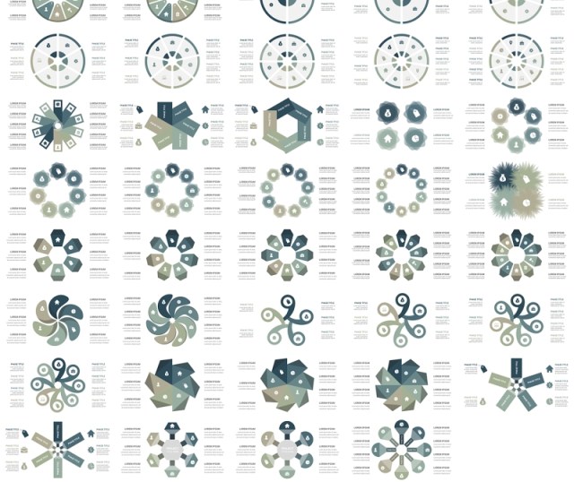 墨绿色循环图圆形信息图PPT模板素材Cycle Infographics