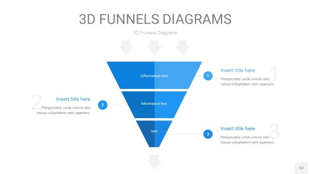 浅天蓝色3D漏斗PPT信息图表12