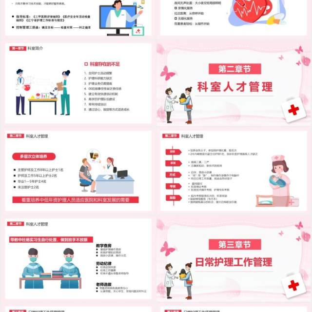 粉色卡通护士长述职报告工作计划汇报总结通用PPT模板 粉色卡通护士长述职报告工作计划汇报总结通用PPT模板