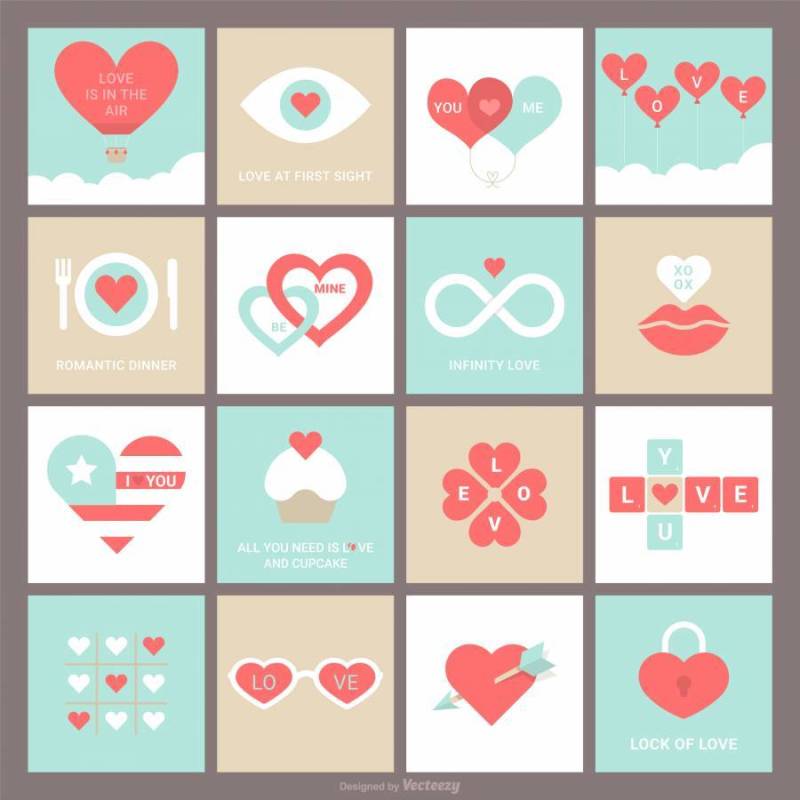 矢量情人节卡片与心设计概念