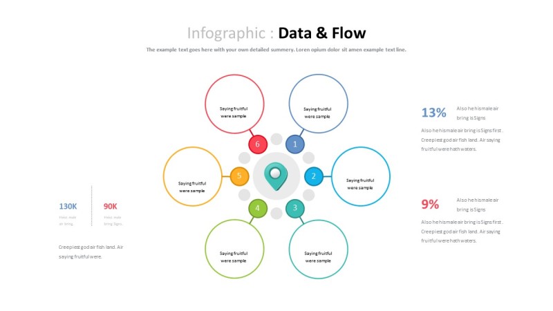彩色饼形图并列关系-19