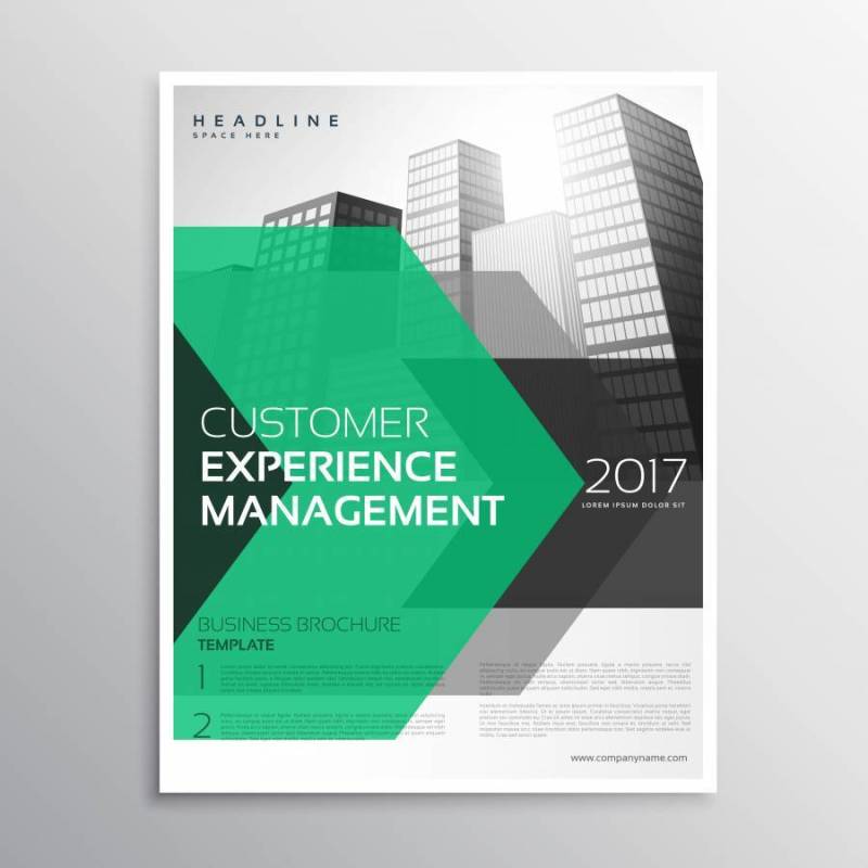 现代绿色箭头宣传册设计模板为您的业务