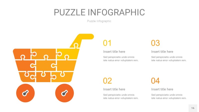 黄色拼图PPT图表16