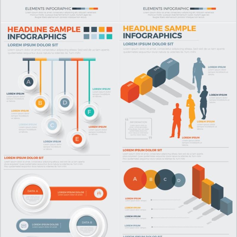 商务商业信息图形图表设计元素Business Infographics Design