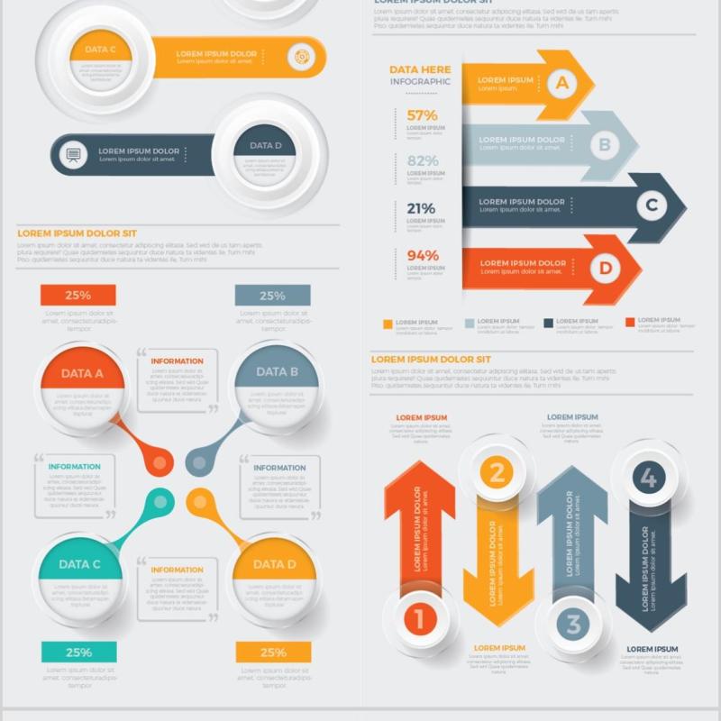 商务商业信息图形图表设计元素Business Infographics Design
