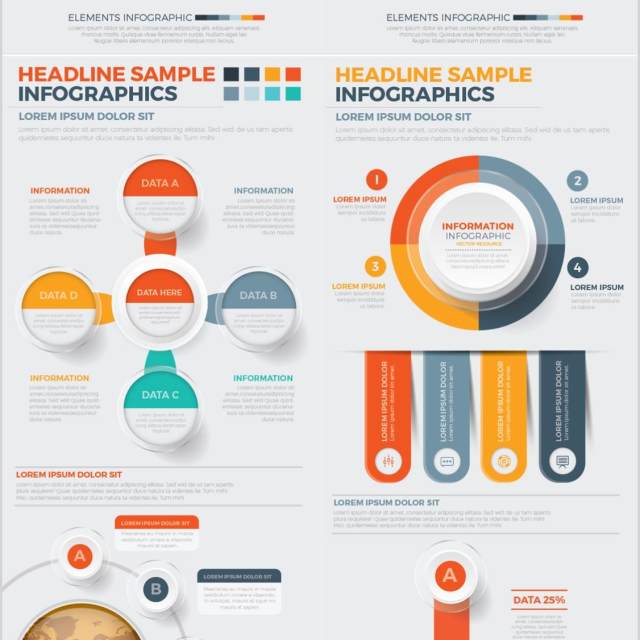 商务商业信息图形图表设计元素Business Infographics Design