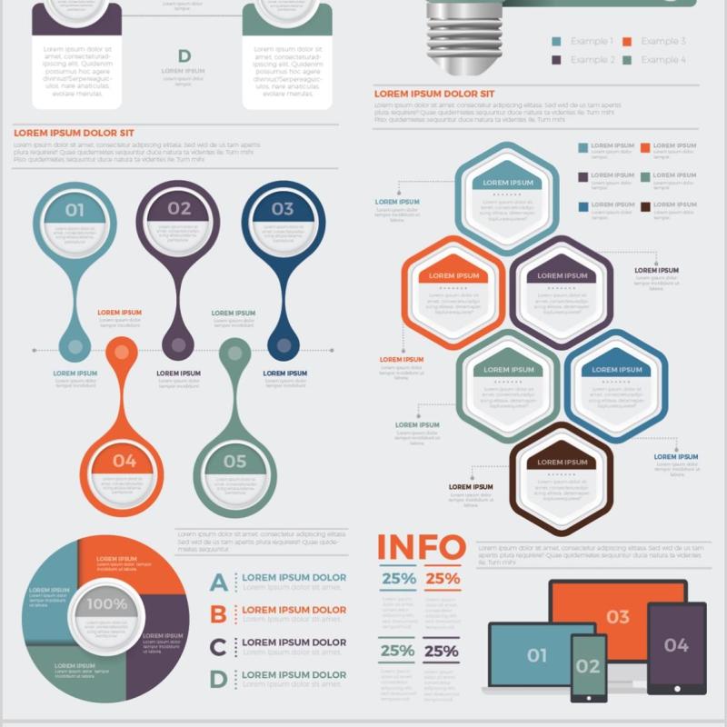 大型数据信息图表模板元素设计Mega Infographics Elements Design 大型数据信息图表模板元素设计Mega Infographics Elements Design