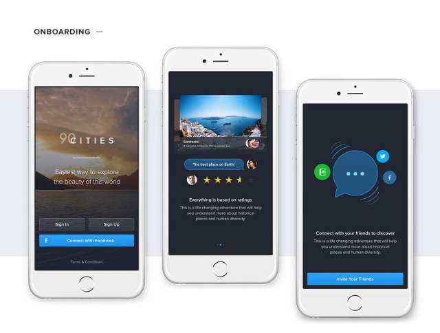 旅游设计为您的iOS设计！，90Cities iOS套件
