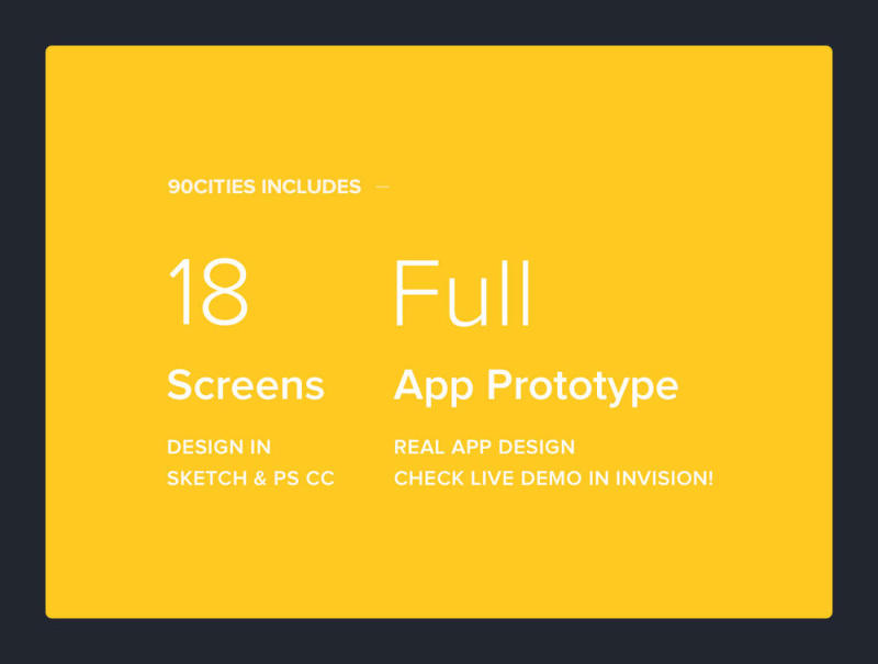旅游设计为您的iOS设计！，90Cities iOS套件