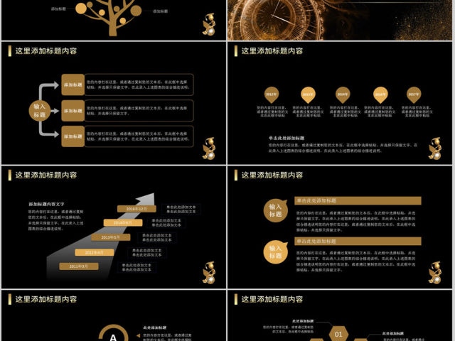 2018黑金大气部门年终总结PPT模板