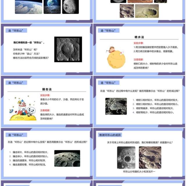 教科版六年级科学下册我们来造“环形山”课件PPT模板 教科版六年级科学下册我们来造“环形山”课件PPT模板