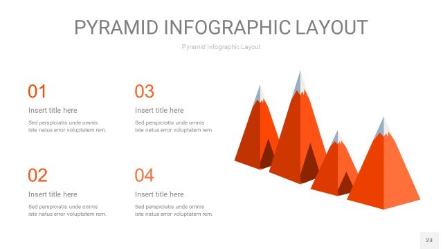 橘红色3D金字塔PPT信息图表23