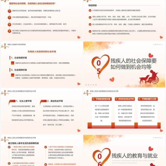 橙色渐变简约风国际残疾人日PPT模板 橙色渐变简约风国际残疾人日PPT模板