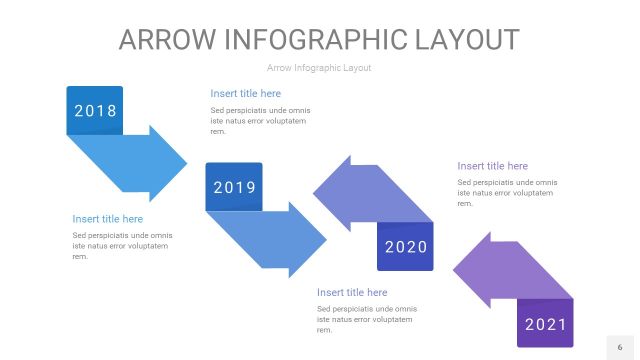 渐变紫色箭头PPT信息图表6