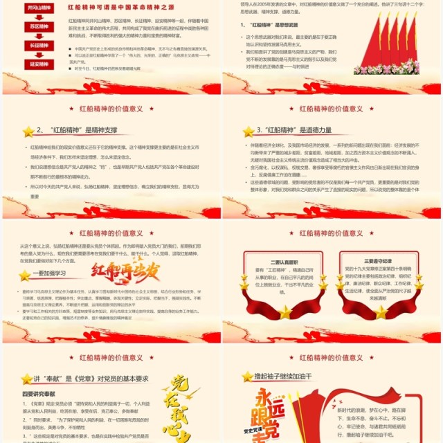 红色党政风赓续红船精神党课学习PPT模板 红色党政风赓续红船精神党课学习PPT模板