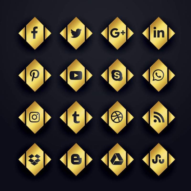 金优质社交媒体图标集