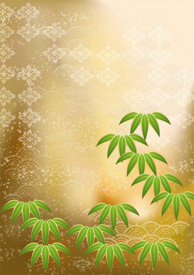 新年的竹叶和青海波5
